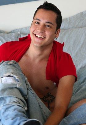 Cute stud undresses and shows his charm