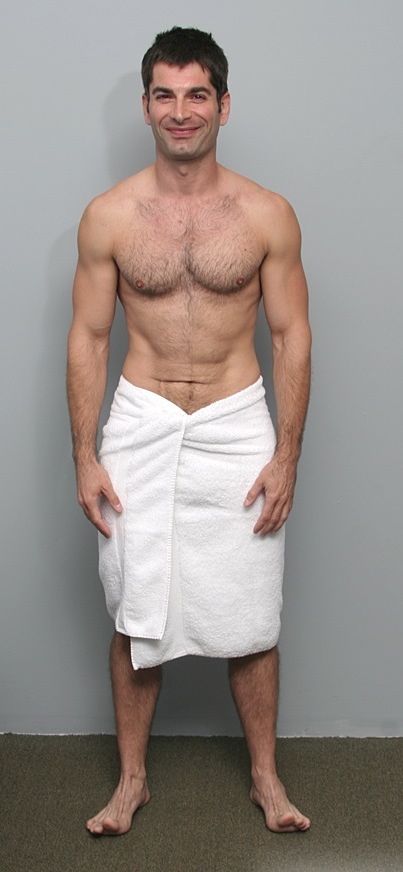 Lean furry Mario Yanko in a towel