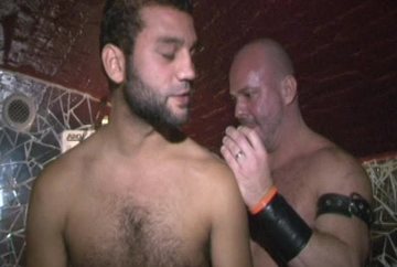 Carlo Cox backstage getting ready for sex show with young cub