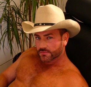 Hot sexy cowboy with a furry chest