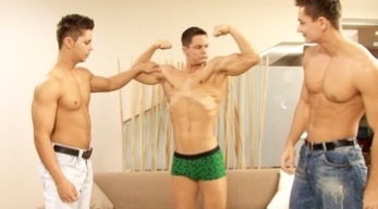 The Peters Twins take turns posing anf Flexing for Ennio Guardi