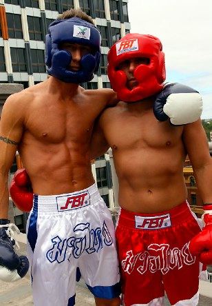 Ripped muscle boys ready to box