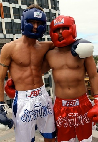 Ripped muscle boys ready to box