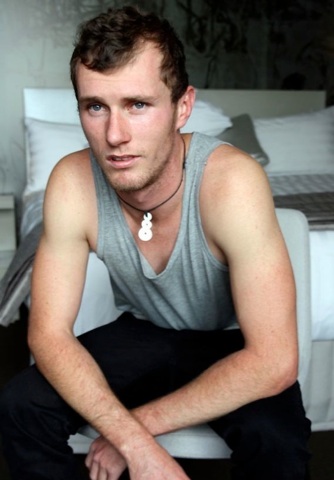Hot scruffy young guy in a tank top