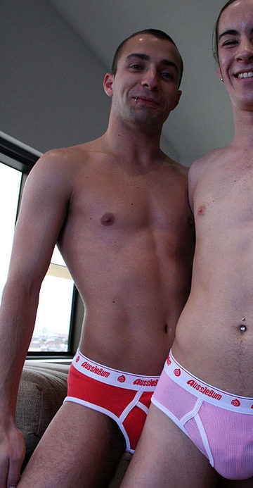 Ivo Rocchi and Dane King in their underwear