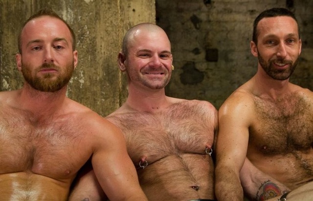 Kurt, Tober, and Xavier shirtless