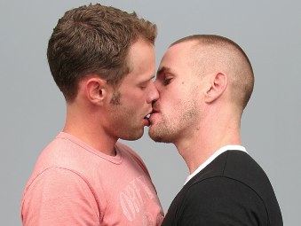 Jake Wolfe and Park Wiley kissing