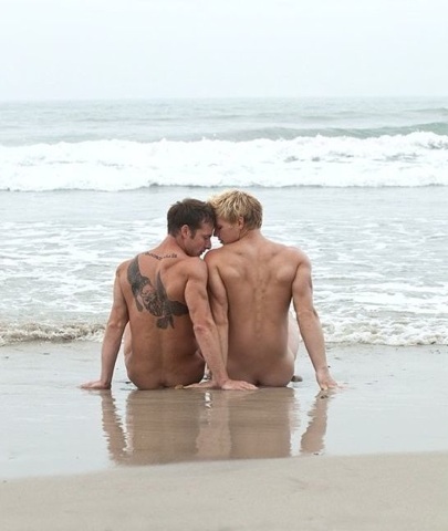 Hot young jocks naked in the surf