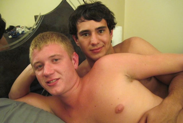 Cody and Josh shirtless in bed