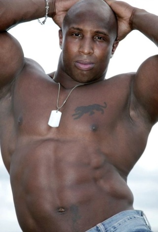 Beefy bodybuilder Zeus shirtless