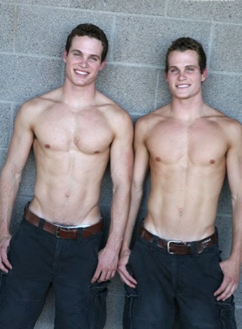 Ripped twin jocks with out shirts on