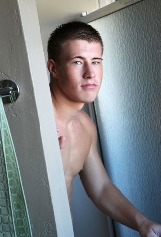 Cute young jock naked in the shower