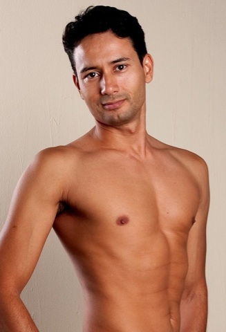 Cute young Latino Gabriel D\'Alessandro shirtless