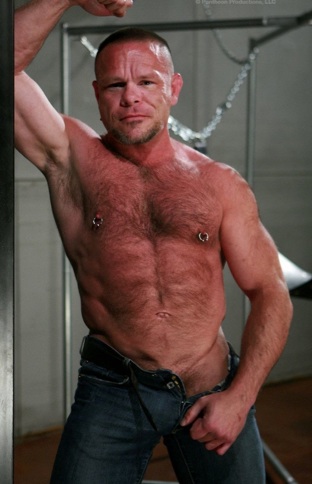 Shirtless hairy Daddy Peter Axel