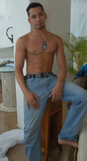 Hot shirtless Latino with washboard abs