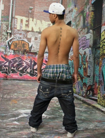Hot young punk with his jeans sagging