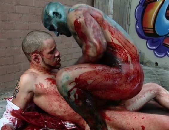 THe Zombie rides bloody Wolf Hudson\'s dick