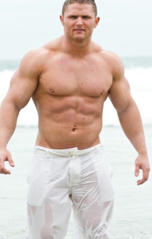 Beefy, masculine bodybuilder