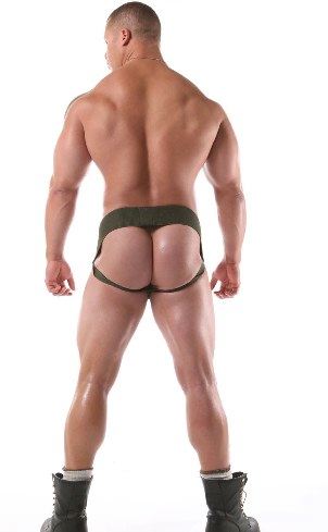 Matthew Rush shows off his smooth muscle ass in jock