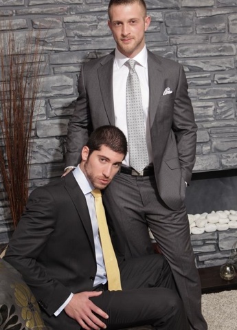 Gorgeous suited studs Paul Wagner and Leo Domenico
