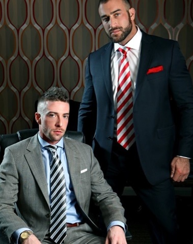 Scott Hunter and Spencer Reed in suits
