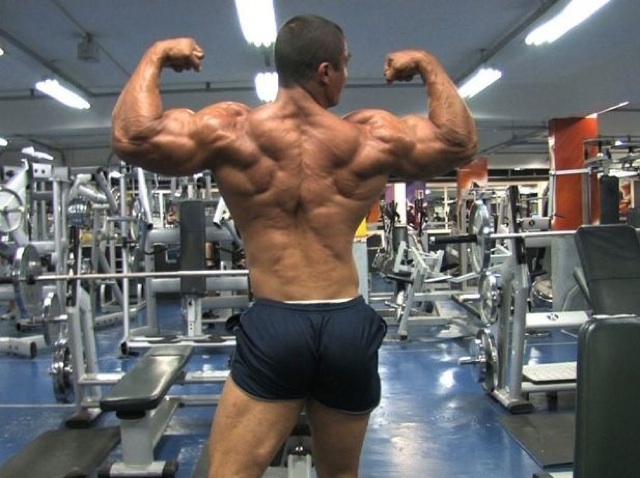 Julio shows off his massive back