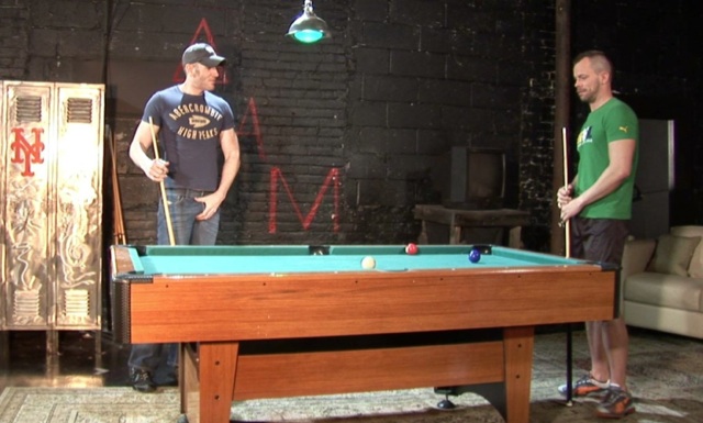 Marques Maddox and Chad Manning play pool