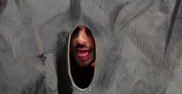Nick waits for a load at the glory hole