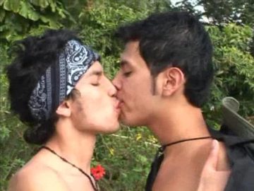 Two Mexican guys kissing