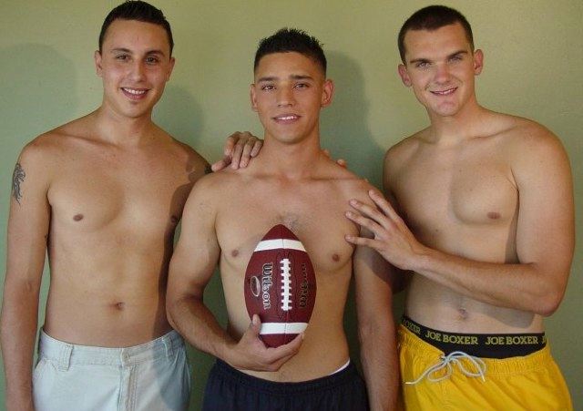Three hot college jocks