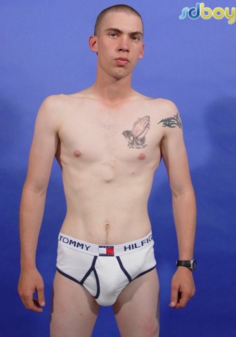Skinny twink thug with hard dick in his underwear