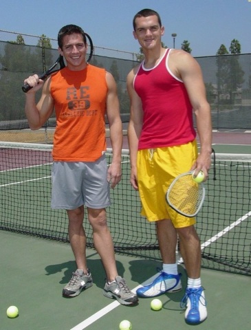 Virgil and Kody play tennis 