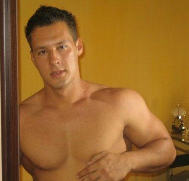 Smooth shirtless bodybuilder