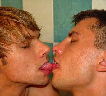 two twinks kiss. 