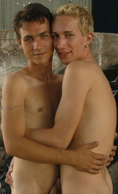 Cute young twinks Stefan Macek and Mario Kizek naked and embracing
