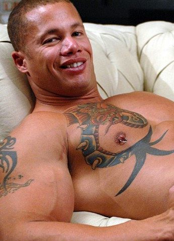 Matthew Rush and his tattoo and pierced nipple