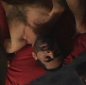 Scruffy latin guy getting fucked on bed