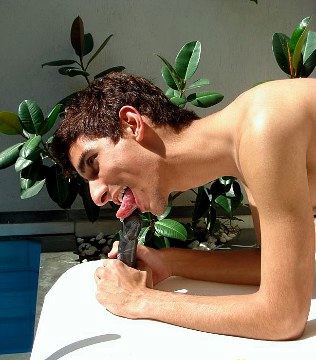 Cute Latin twink tonges his toy